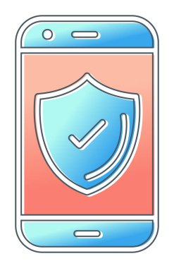 Güvenlik Düz simgesi, Kalkanlı Telefon 