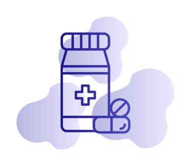 Düz tarzda ilaç şişesi simgesi 