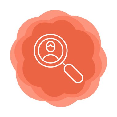 Arama insanları konsepti, büyütme cam ikon çizimi