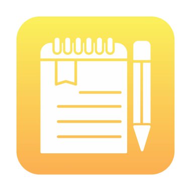 not defteri simgesi soyut arkaplan vektöründe izole edildi