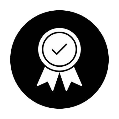 Onaylanmış madalya simgesi, vektör illüstrasyonu.