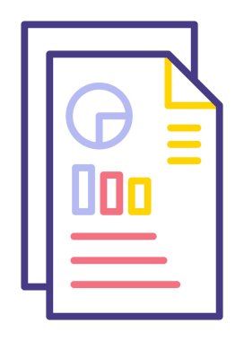 iş raporu simgesi, vektör illüstrasyonu basit tasarım