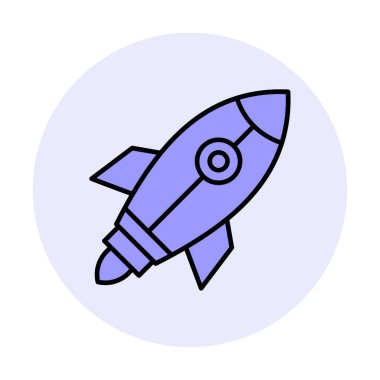 Roketin vektör çizimi. Başlangıç konsepti