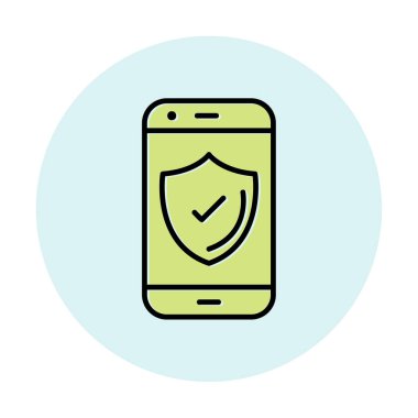 Güvenlik Düz simgesi, Kalkanlı Telefon 