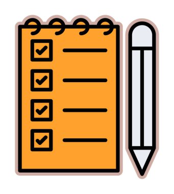 Not Defteri Yazma Web simgesi vektör çizimi