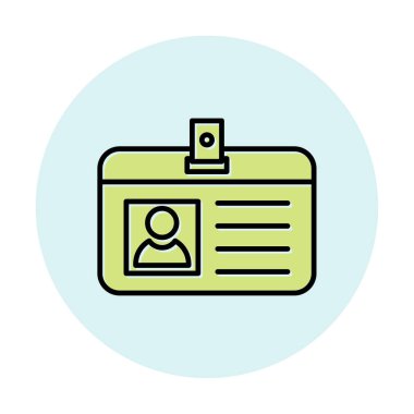 Kimlik kartı, basit simge illüstrasyonu 