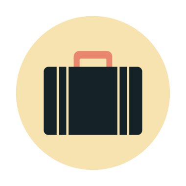 Evrak çantası vektör düz simgesi. İş durumu simgesi, bavul emojisi, vektör illüstrasyonu