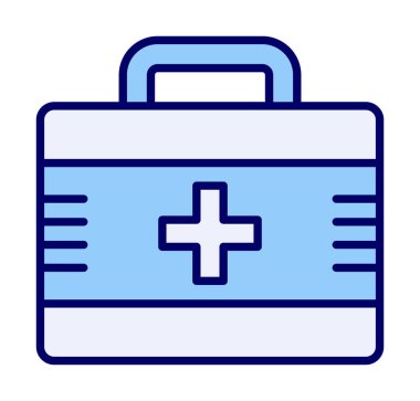 İlk yardım çantası simgesi. Acil durumlar için tıbbi ekipman