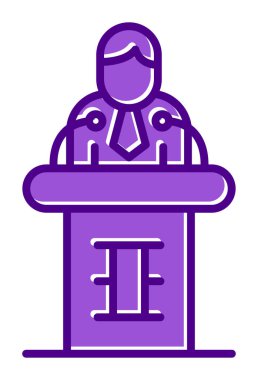 Basit Brifing simgesi, vektör illüstrasyonu