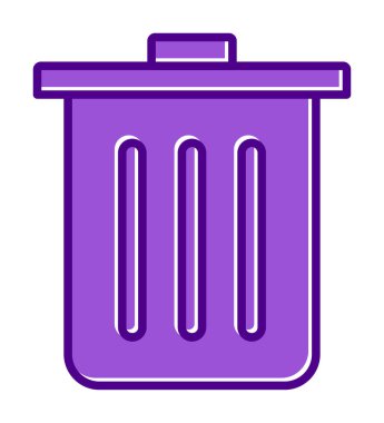 Çöp kutusu simgesi, çöp kutusu simgesi, renkli vektör illüstrasyonu