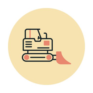 Buldozer simgesi vektör logosu illüstrasyonu