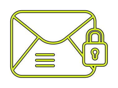 E- posta Şifrelenmiş simge vektör çizimi