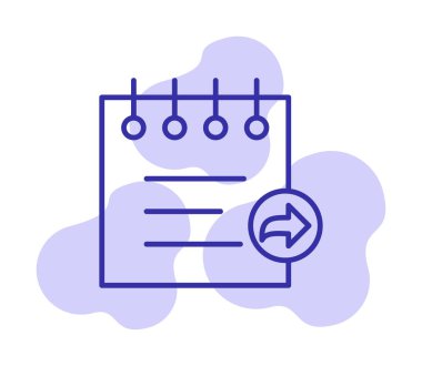 Basit not defteri simgesi, vektör illüstrasyonu