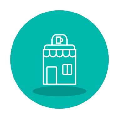 Kafe binası simgesi, vektör illüstrasyonu basit tasarım