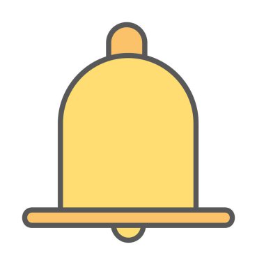 Basit Bildirim Zili simgesi, vektör illüstrasyonu