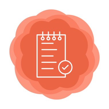 Basit not defteri simgesi, vektör illüstrasyonu