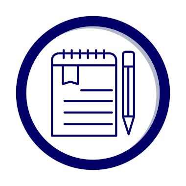 not defteri simgesi soyut arkaplan vektöründe izole edildi