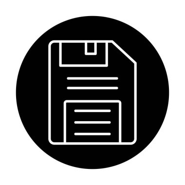 Basit Disket simgesi, vektör illüstrasyonu