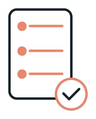 Simge vektör illüstrasyonunu onayla, kontrol listesi 