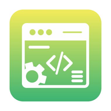 Düz biçimde web geliştirme simgesi. yazılım ve web sitesi sembolleri                           