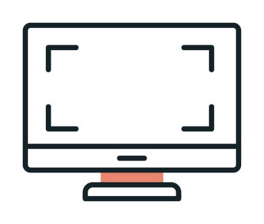 bilgisayar izleme simgesi, vektör illüstrasyonu basit tasarım