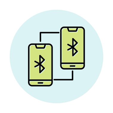 Bluetooth konsept vektör illüstrasyonuna bağlı telefonlar