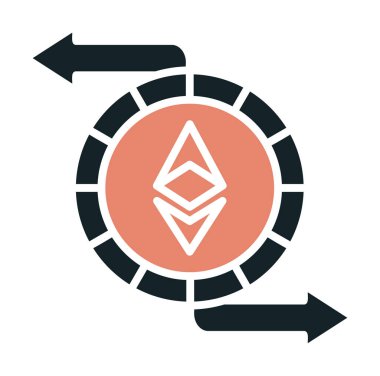 Ethereum Exchange web simgesi, vektör illüstrasyonu. ethereum işareti, kripto para birimi resmi