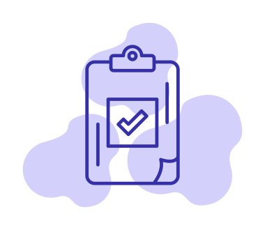 İşaretleme simgesine sahip görev listesi, vektör illüstratörü 