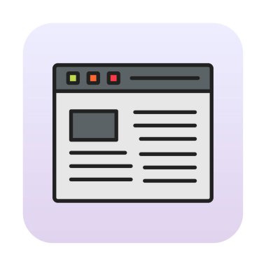 Web sayfası simgesi, vektör illüstrasyonu basit tasarım