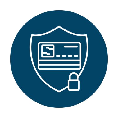 kart güvenliği simgesi, vektör illüstrasyonu