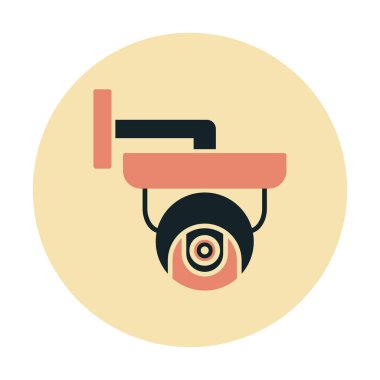 Basit bir CCTV kamera simgesi, vektör illüstrasyonu