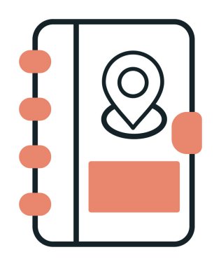 Soyut arkaplan vektöründe adres defteri simgesi izole edildi