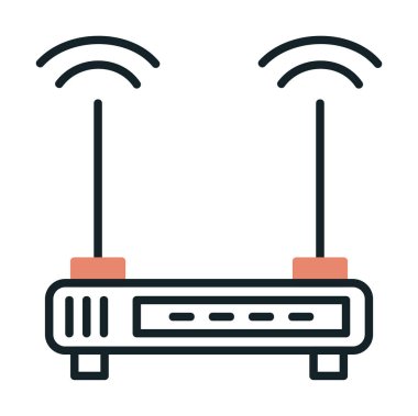 wifi sinyali, Router Aygıt vektör illüstrasyon tasarımı