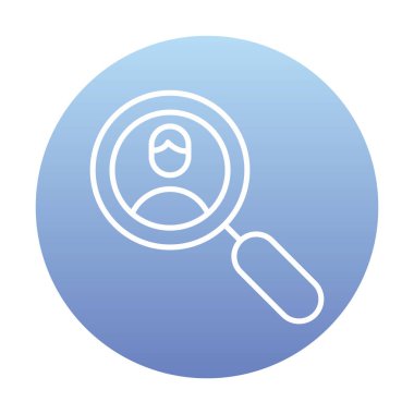 Arama insanları konsepti, büyütme cam ikon çizimi