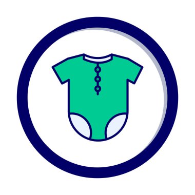 Bebek Kıyafeti Simgesi, Bebek Giysisi, Vektör İllüstrasyonu