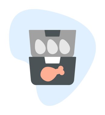 yiyecek kabı ikonu vektör illüstrasyonu