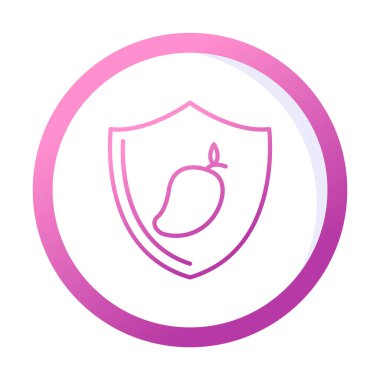 Shield 'in mango meyveli vektör çizimi   