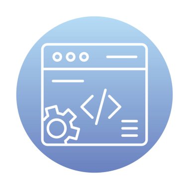 Düz biçimde web geliştirme simgesi. yazılım ve web sitesi sembolleri                           