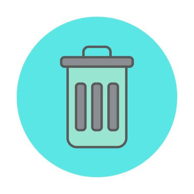 Çöp kutusu vektörü düz simge tasarımı