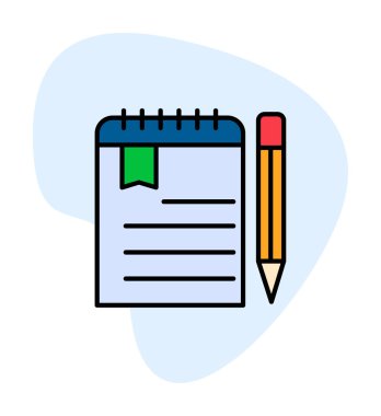 not defteri simgesi soyut arkaplan vektöründe izole edildi