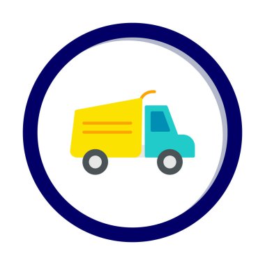 Web ve mobil uygulama tasarımınız için kamyon simgesi vektörü, kargo kamyonu logosu konsepti