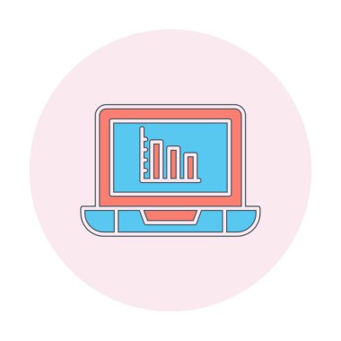 Çevrimiçi Bar Grafik simgesi vektör illüstrasyonu