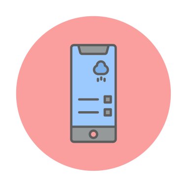 Telefon Hava Durumu Hava Durumu ikonu vektör illüstrasyon grafik tasarımı                                  