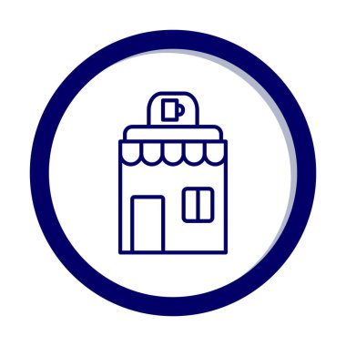 Kafe binası simgesi, vektör illüstrasyonu basit tasarım