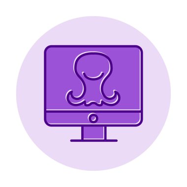 Ekran simgesindeki yabancı, vektör illüstrasyonu basit tasarım