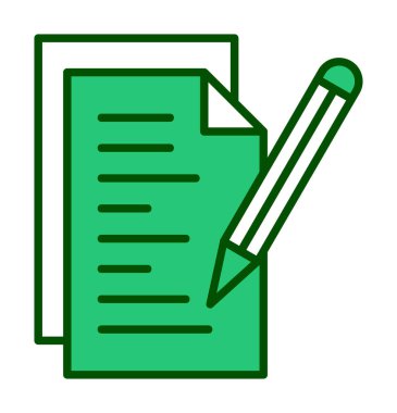 Not ve kalem vektör çizimi