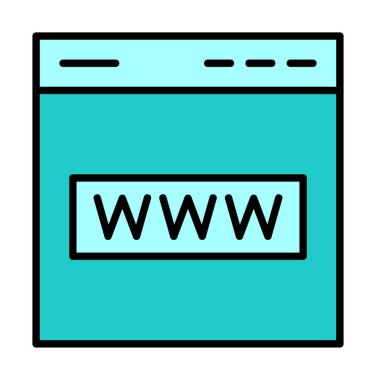 Basit web sitesi arayüzü simgesi, vektör illüstrasyonu