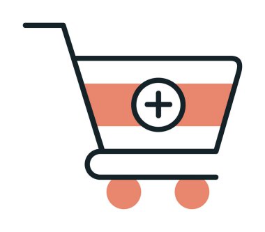 Cart alışveriş simgesine basit Ekle, vektör illüstrasyonu