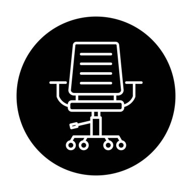 Ofis koltuğu. Web simgesi basit illüstrasyon