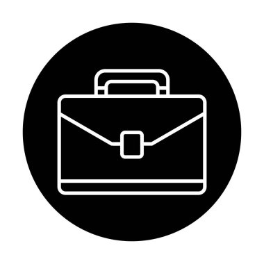 Evrak çantası vektör düz simgesi. İş durumu simgesi, bavul emojisi, vektör illüstrasyonu